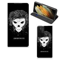 Mobiel BookCase Samsung Galaxy S21 Ultra Skull Hair - thumbnail
