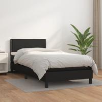 Boxspring met matras kunstleer zwart 120x190 cm - thumbnail