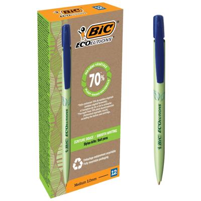 Balpen bic ecolutions media clic bio-based m blauw