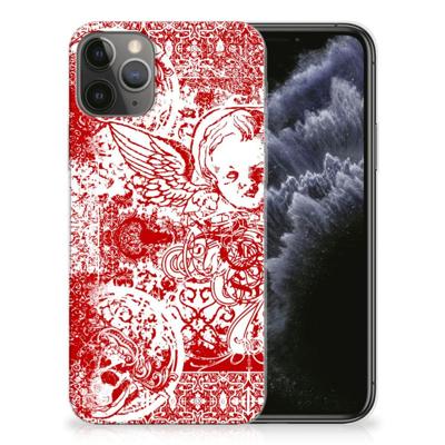 Silicone Back Case Apple iPhone 11 Pro Angel Skull Rood Silicone Back Case Apple iPhone 11 Pro Angel Skull Rood