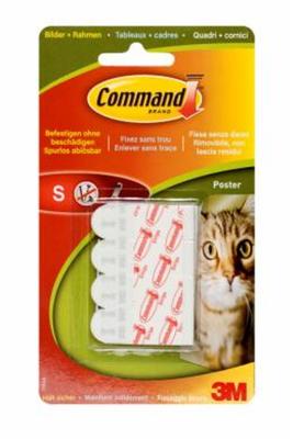 Command posterstrip, small, draagvermogen 225 gram, wit, blister van 12 stuks Command posterstrip, small, draagvermogen 225 gram, wit, blister van 12 stuks
