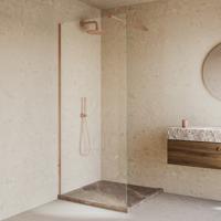 Saniclear Redro Copper douchewand 90cm anti-kalk 8mm geborsteld koper - thumbnail