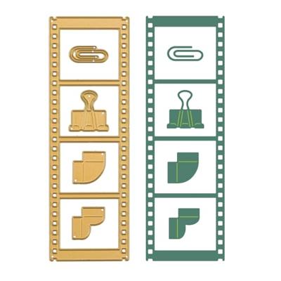 Vaessen Creative • mini snij- en embossingmallen vintage filmstrip 5st.