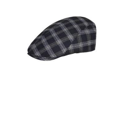 Profuomo geruite flatcap donkerblauw