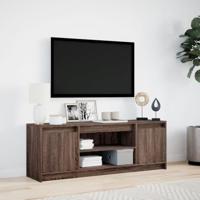 Tv-meubel met LED 139,5x34x50 cm bewerkt hout bruin eikenkleur - thumbnail