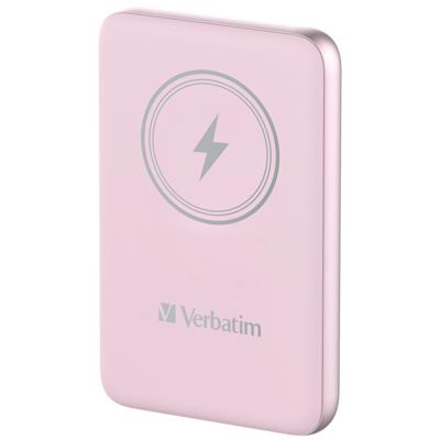 Verbatim Charge n Go Magnetic Wireless Powerbank 10000 mAh Fast Charge, Quick Charge 3.0, USB PD 3.0, Adaptive Fast Charge LiPo USB-C Pink