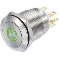 TRU COMPONENTS TC-8904680 LAS1-GQF-11/G/12V Druktoets 250 V/AC 3 A 1x aan/(aan) Moment Groen IP65 1 stuk(s) - thumbnail