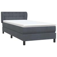 Boxspring met matras fluweel donkergrijs 100x210 cm - thumbnail