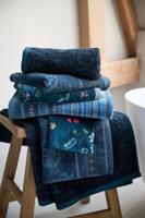 Pip Studio Pip Studio Jasmin Jacquard douchelaken Donkerblauw 70x140 cm - thumbnail