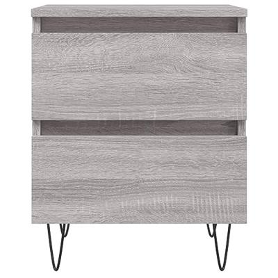 Nachtkastjes 2 st 40x35x50 cm bewerkt hout grijs sonoma eiken
