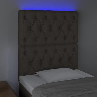 Hoofdbord LED 144x7x118/128 cm stof taupe