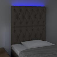 Hoofdbord LED 144x7x118/128 cm stof taupe - thumbnail