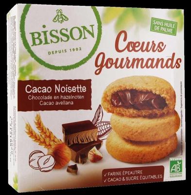Bisson Gevulde koekjes hazelnoot choco bio 180 Gram
