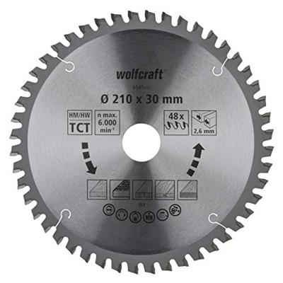 Wolfcraft Kap- en verstekzaagblad | HM | 48 Zähne | Ø210mm | 1 stuk - 6545000