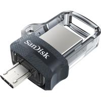 SanDisk Ultra Dual m3.0 USB flash drive 32 GB USB Type-A / Micro-USB 3.2 Gen 1 (3.1 Gen 1) Zwart, Zilver, Transparant - thumbnail