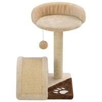 Kattenkrabpaal met sisal krabpaal 40 cm beige en bruin - thumbnail