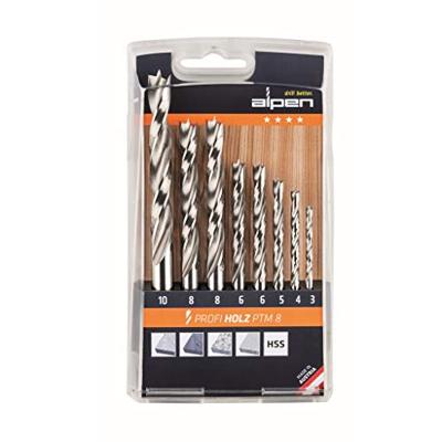 Alpen 600093100 Hout-spiraalboorset 8-delig 3 mm, 4 mm, 5 mm, 6 mm, 8 mm, 10 mm Cilinderschacht 1 set(s)