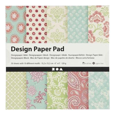 Creativ Company Design papierblok mint groen/paars, 50 vellen
