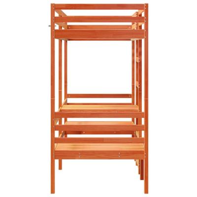 Hoogslaper met bureau en stoelen grenenhout wasbruin 75x190 cm