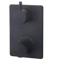 Inbouwthermostaatset Wiesbaden Caral Rond 30cm Plafonduitloop Mat Zwart - thumbnail