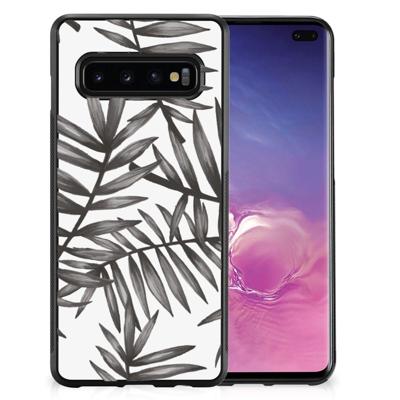 Samsung Galaxy S10+ Skin Case Leaves Grey
