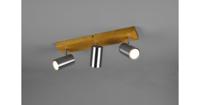 Trio 3-lichts opbouwspotMarley rvs op hout - 812400307 - thumbnail