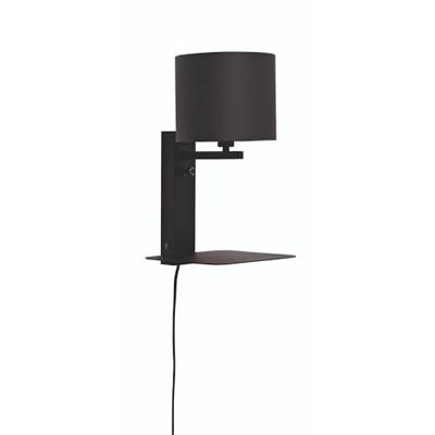 its about RoMi Wandlamp 'Florence' Met plank en USB, kleur Zwart