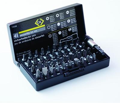 C.K T4508 Bitset 41-delig Plat, Kruiskop Phillips, Kruiskop Pozidriv, Zesrond-TX BO, Veeltand (XZN), Spanner, Torque, Tri-Wing