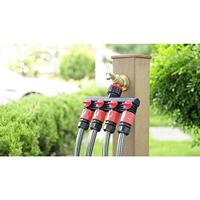 TOOLCRAFT 2302371 Kunststof 4-voudige splitser 26,44 mm (3/4) buitendraad, 33,25 mm (1) buitendraad Waterstop, Met reguleerventiel - thumbnail