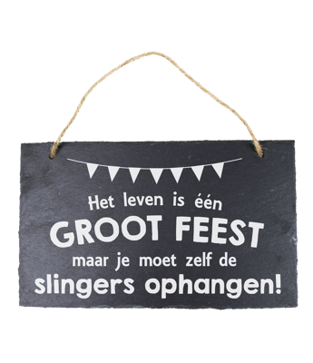 Leisteen Het is leven is een groot feest