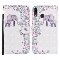Voor Samsung Galaxy A40 gekleurd tekenpatroon horizontaal flip lederen hoesje met houder & kaartslots & portemonnee(Flower Elephant) - thumbnail