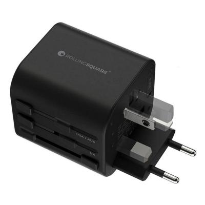 Rolling Square Wereldstekker Travel Adapter l Universele Reisstekker Quick Charger 35.5W - 3 USB en 2 USB-C met Power Delivery en Quick Charge Rolling Square Wereldstekker Travel Adapter l Universele Reisstekker Quick Charger 35.5W - 3 USB en 2 USB-C met Power Delivery en Quick Charge