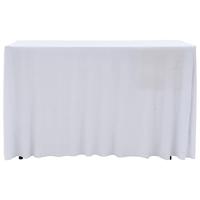 2 st Tafelhoezen stretch met rok 120x60,5x74 cm wit - thumbnail