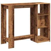 Bartafel met schap 124x46x103,5 cm bewerkt hout oud houtkleurig - thumbnail