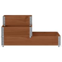 Verhoogde plantenbak 3-laags 120x80 cm massief grenenhout bruin - thumbnail