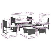 Tuinbankenset 6 pcs Licht Grijs en Donker Grijs poly rattan - thumbnail
