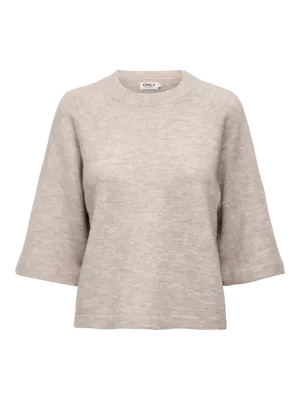 Only Onlsimoni 3/4 Pullover Knt Noos Trui Pumice Stone Melange