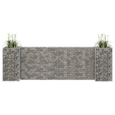 Gabion plantenbak H-vormig 260x40x80 cm staaldraad