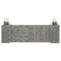 Gabion plantenbak H-vormig 260x40x80 cm staaldraad - thumbnail