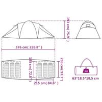 Tent 6-persoons 576x238x193 cm 185T taft grijs en oranje - thumbnail