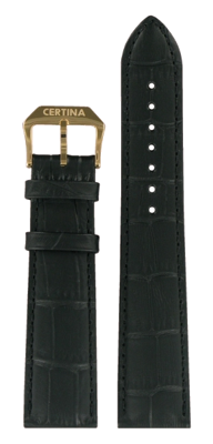 Horlogeband Certina C600017092 Leder Zwart 21mm