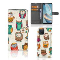 OPPO Reno4 Z | Telefoonhoesje | Met pasjeshouder | Vrolijke Uilen - thumbnail