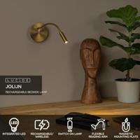 Lucide JOLIJN - Oplaadbare Bedlamp / Wandlamp - Accu/Batterij - Ø 11 cm - LED - 1x2W 3000K - Magnetisch - Mat Goud / Messing - thumbnail