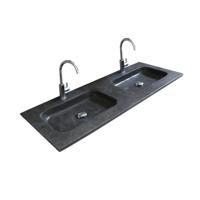 Badmeubelset BWS Salt 120x46cm Greeploos 4 Lades Met Wastafel Hardsteen 2 Kraangaten Scotch Oak - thumbnail