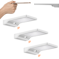 Solar wandlamp slim met 36 leds en bewegingsmelder zilver voordeelset - thumbnail