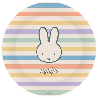 Nijntje Pastel Borden Met Gekleurde strepen (8st)