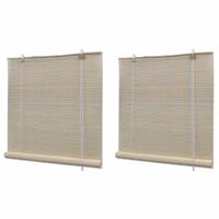 VidaXL Rolgordijnen 2 st 120x160 cm bamboe natuurlijk - thumbnail