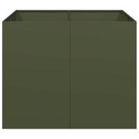 Plantenbak 100x100x80 cm staal olijfgroen - thumbnail