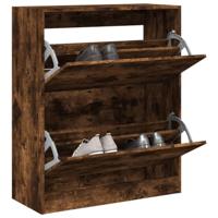 VidaXL Schoenenkast 80x34x96,5 cm bewerkt hout gerookt eikenkleurig - thumbnail