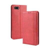 Magnetische Buckle retro Crazy Horse textuur horizontale Flip lederen case voor OPPO Realme C2/A1K met houder & kaartsleuven & fotolijstjes (rood) - thumbnail